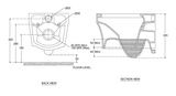 RIMLESS WM EWC W/SOFT CLOSE SC (P-210)- HINDWARE -  ( WHITE - BERLIN - 480x345 mm - 19.2inchX13.8inch )