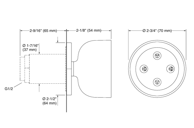 STATEMENT ROUND DEEPMSG BODY SPRAY - KOHLER LUXURY -  ( FRENCH GOLD - LUXURY - 0x0 mm - 0inchx0inch )