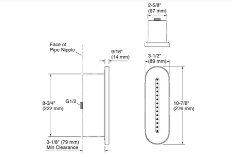 STATEMENT OBLONG VICHY BODY SPRAY - KOHLER LUXURY -  ( BRUSHED MODERNE BRASS - LUXURY - 0x0 mm - 0inchx0inch )