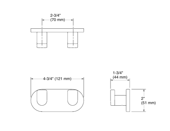 COMPOSED ROBE HOOK - KOHLER LUXURY -  ( VIBRANT BRUSHED MODERNE BRASS - LUXURY - 0x15 mm - 0inchX0.5inch )