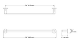 COMPOSED 24INCH TOWEL BAR - KOHLER LUXURY -  ( VIBRANT BRUSHED MODERNE BRASS - LUXURY - 0x600 mm - 0inchX24inch )