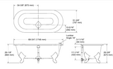 CLEO FREESTANDING CAST IRON BATH TUB - KOHLER LUXURY -  ( WHITE - LUXURY - 1750x800 mm - 70inchX32inch )