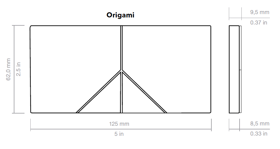 ORIGAMI BORDO - SPAIN - (125x62 mm - 5inchX2.48inch )