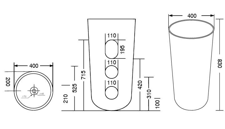 FLOOR MOUNTED BASIN MIXER - AQUANT -  ( WHITE - 400x830 mm - 16inchx33.2inch )