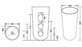 FLOOR MOUNTED BASIN MIXER - AQUANT -  ( WHITE - 400x830 mm - 16inchx33.2inch )