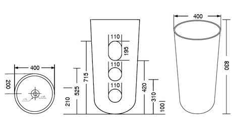FLOOR MOUNTED BASIN MIXER - AQUANT -  ( WHITE - 400x830 mm - 16inchx33.2inch )