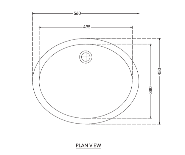 WASH BASIN UNDER COUNTER ZEN - HINDWARE -  ( STAR WHITE - ZEN - 550x450 mm - 22inchX18inch )