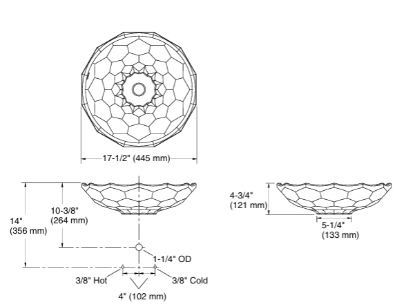 BRIOLETTE TABLE MOUNT WASH BASIN - KOHLER LUXURY -  ( TRANSLUCENT SANDALWOOD - LUXURY - 0x0 mm - 0inchx0inch )