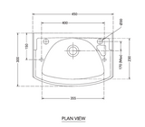 WASH BASIN COMPACT - HINDWARE -  ( STAR WHITE - COMPACT - 450x300 mm - 18inchX12inch )