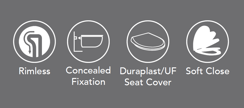 RIMLESS WM EWC W/SOFT CLOSE SC (P-210)- HINDWARE -  ( WHITE - BERLIN - 480x345 mm - 19.2inchX13.8inch )
