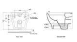 MARIANA EDGE WALL MOUNTED EWC WITH SEAT COVER - HINDWARE -  ( STAR WHITE - MARIANA EDGE - 540x360 mm - 21.6inchX14.4inch )