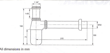 (PRUN)COMPLEMENTRY-BOTTLE TRAP W/O DRAIN PIPE - KOHLER POPULAR -  ( POLISHED CHROME - POPULAR - 0x300 mm - 0inchX12inch )
