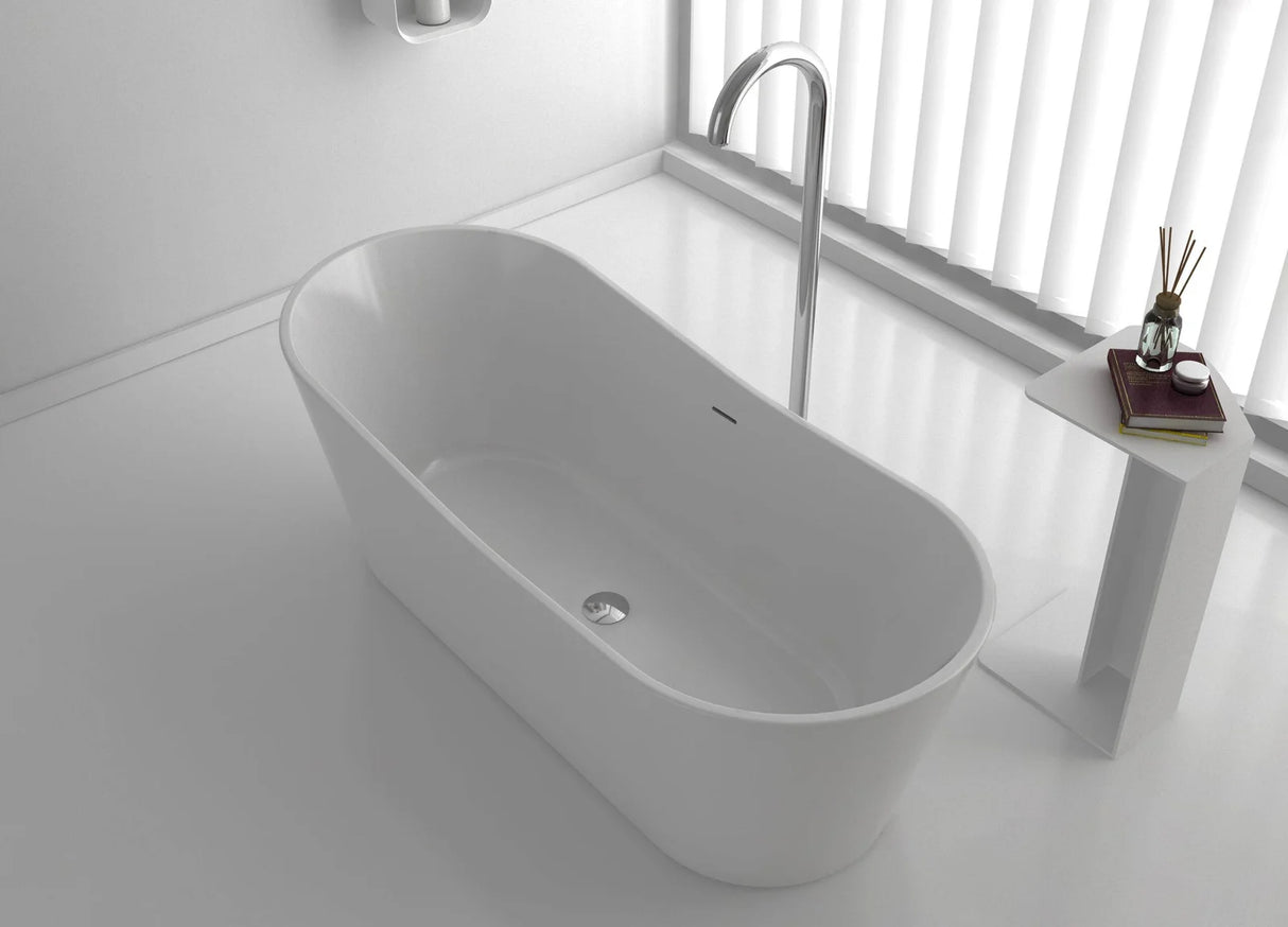 FREE STANDING BATH TUB ( HT-600MM) - OYSTER -  ( WHITE - SPHINX-6025 - 1650x700 mm - 66inchX28inch )