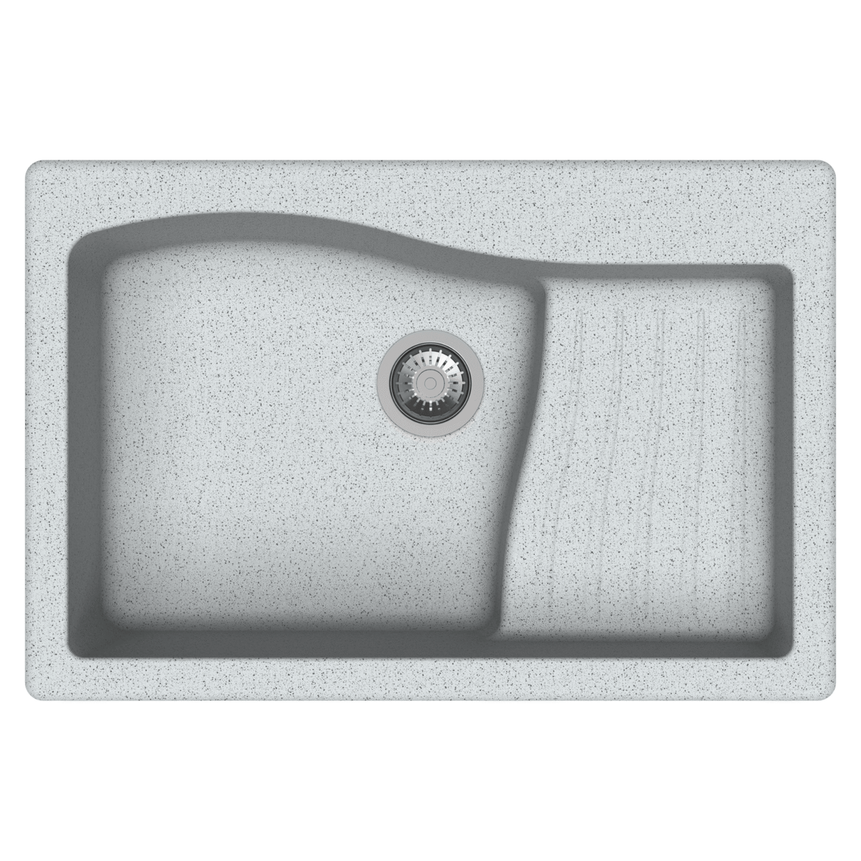 QUARTZ 1 BOWL W/SMALL DRAINBOARD (DEPTH 10INCH) - CARYSIL -  ( GRANITE CRATER - SWAN NEW ASCEND - 860x500 mm - 34inchX20inch )