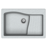 QUARTZ 1 BOWL W/SMALL DRAINBOARD (DEPTH 10INCH) - CARYSIL -  ( GRANITE CRATER - SWAN NEW ASCEND - 860x500 mm - 34inchX20inch )