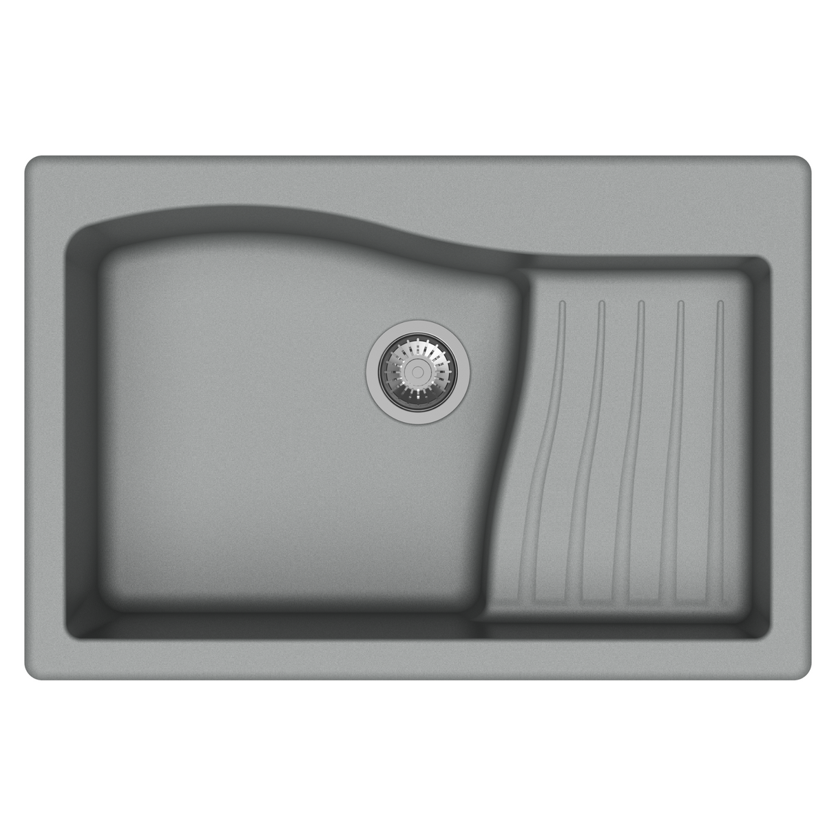 QUARTZ 1 BOWL W/SMALL DRAINBOARD (DEPTH 10INCH) - CARYSIL -  ( GRANITE METALLIC CROMA - SWAN NEW ASCEND - 850x500 mm - 34inchX20inch )