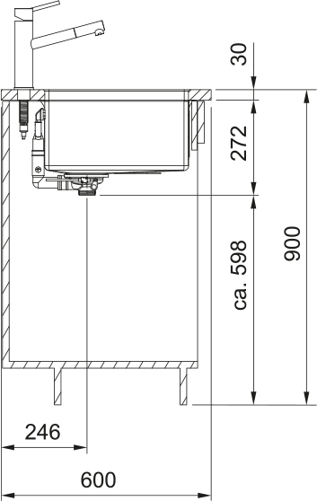 BXM 210/110-50 2 1/2INCH PKM NTH AN BG BOX - FRANKE -  ( ANTHRACITE -  - 540x450 mm - 21.6inchX18inch )