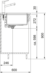 BXM 210/110-50 2 1/2INCH PKM NTH AN BG BOX - FRANKE -  ( ANTHRACITE -  - 540x450 mm - 21.6inchX18inch )