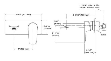 (PRUN)ALEO-WAL MOUNT BASIN MXR TRIM ONLY - KOHLER PREMIUM -  ( BRUSHED BRONZE - PREMIUM - 0x15 mm - 0inchX0.6inch )