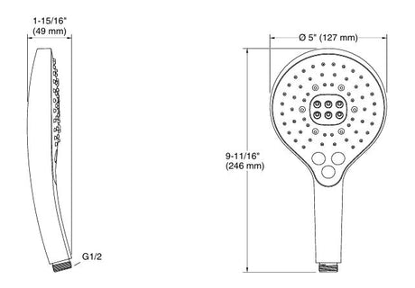 RAIN DUET-3.0 HANDSHOWER W/O HOSE - KOHLER PREMIUM -  ( POLISHED CHROME - PREMIUM - 0x0 mm - 0inchx0inch )