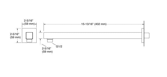 COMPLEMENTARY-SQ WALL MOUNT SHOWER ARM - KOHLER PREMIUM -  ( POLISHED CHROME - PREMIUM - 0x0 mm - 0inchx0inch )