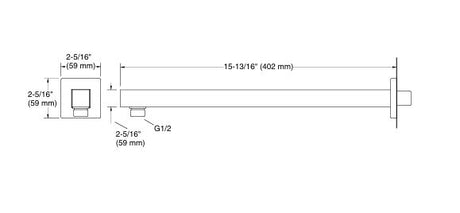 COMPLEMENTARY-SQ WALL MOUNT SHOWER ARM - KOHLER PREMIUM -  ( POLISHED CHROME - PREMIUM - 0x0 mm - 0inchx0inch )