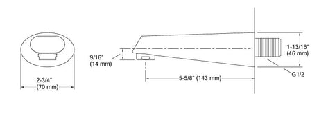 COMP.PLAIN BATH SPOUT W/O DIVERTOR - KOHLER POPULAR -  ( FRENCH GOLD - POPULAR - 0x0 mm - 0inchx0inch )
