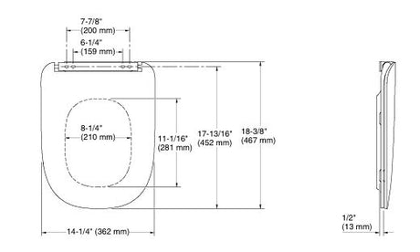TRACE SLIM Q.CLOSE S/CVR FOR 20217IN-S-0 - KOHLER PREMIUM -  ( WHITE - PREMIUM - 0x0 mm - 0inchx0inch )