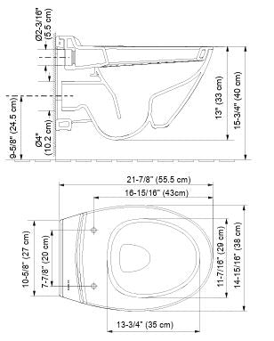 EWC W/H W/O SEAT COVER FOR 18133IN-SR-7 ( BOLT DISTANCE 7INCH) - KOHLER PREMIUM -  (  - PREMIUM - 0x0 mm - 0inchx0inch )