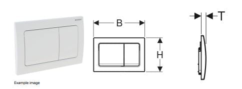 ACTUATOR PLATE ALPHA 01 SQUARE - GEBERIT -  ( BRIGHT CHROME - ALPHA - 525x350 mm - 21inchX14inch )