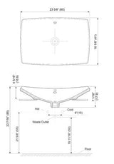 (PRUN)ESCALE-TABLE TOP W/BASIN W/TAP HOLE - KOHLER LUXURY -  ( WHITE -  - 600x410 mm - 24inchX18inch )