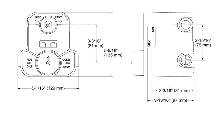 AUTOSENSE -CONC.THERMOSTAT VALVE - KOHLER PREMIUM -  (  - PREMIUM - 0x0 mm - 0inchx0inch )