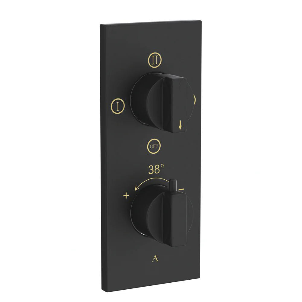 CONC.THERMO SET 2IN 3OUT+1FREE W/SHUTOFF - ARTIZE FAUCET -  ( BLACK MATT - THERMATIK-R - 0x20 mm - 0inchX0.75inch )