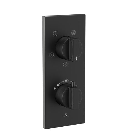 CONC.THERMO SET 2IN 4OUT+1FREE W/SHUTOFF - ARTIZE FAUCET -  ( BLACK MATT - THERMATIK-R - 0x20 mm - 0inchX0.75inch )