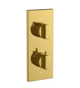 THERMATIK-R CONCEALED THERMOSTAT WITH CONTROL UNIT FOR 5-OUTLETS AND INTEGRATED SHUT-OFF VALVE - ARTIZE FAUCET -  ( GOLD BRIGHT PVD - THERMATIK-R - 0x20 mm - 0.8inchX0inch )