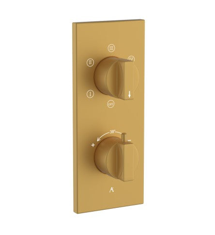 THERMATIK-R CONCEALED THERMOSTAT WITH CONTROL UNIT FOR 5-OUTLETS AND INTEGRATED SHUT-OFF VALVE - ARTIZE FAUCET -  ( GOLD MATT PVD - THERMATIK-R - 0x20 mm - 0inchX0.8inch )