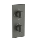 CONC. THERMOSTAT W/CONTROL UNIT FR 3-OULETS&INTEGRATED SHUT-OFF VALVE - ARTIZE FAUCET -  ( GRAPHITE - THERMATIK-R - 0x20 mm - 0.8inchX0inch )