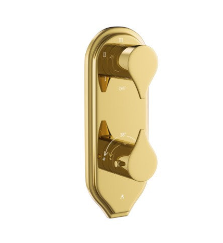 CONC.THERMO SET 2IN 5OUT+1FREE W/SHUTOFF - ARTIZE FAUCET -  ( GOLD BRIGHT PVD - TIARA - 0x20 mm - 0inchX0.8inch )