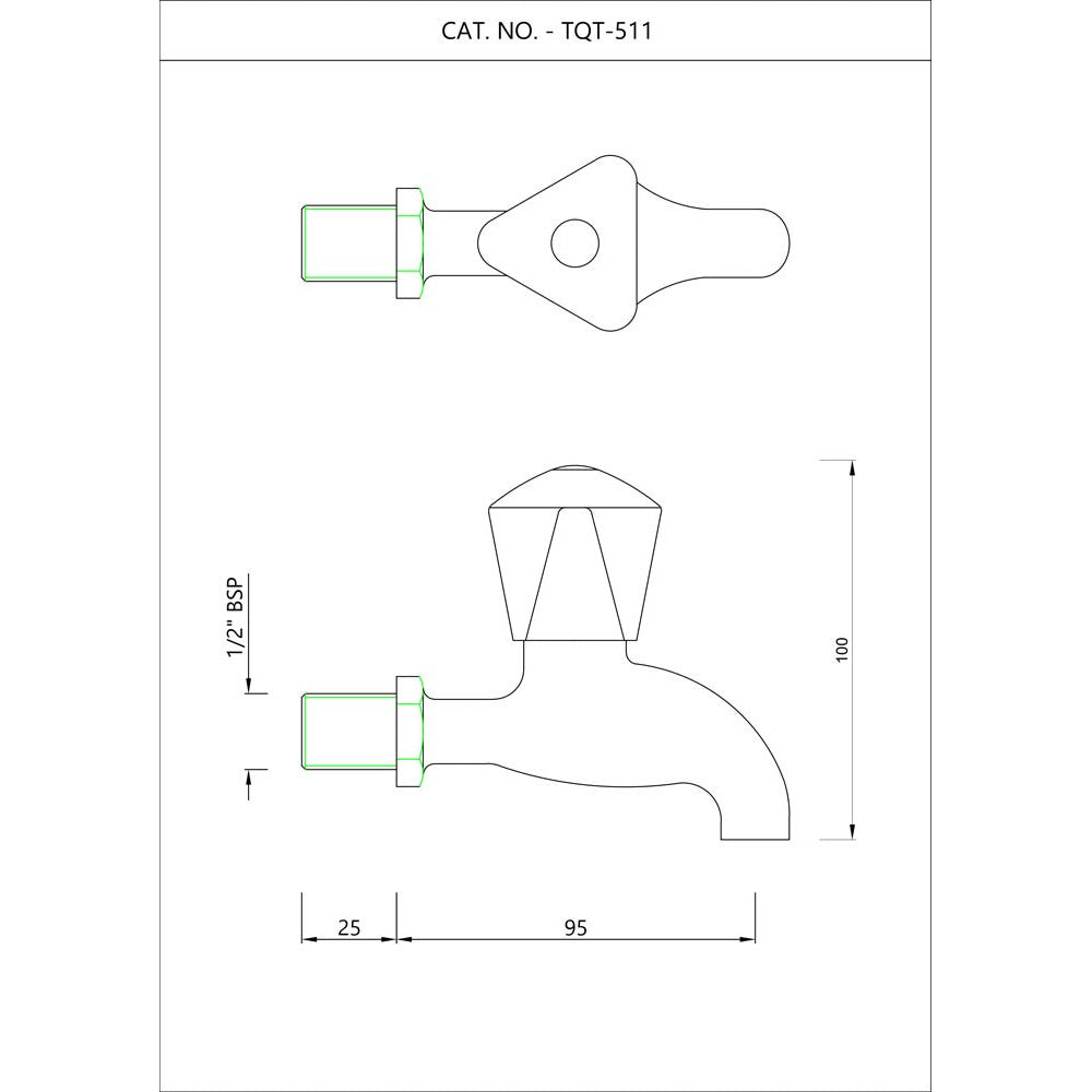 BIB COCK SHORT BODY W/O FLANGE - ESSCO FAUCET -  ( CHROME - TROPICAL - 0x15 mm - 0inchX0.5inch )