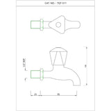 BIB COCK SHORT BODY W/O FLANGE - ESSCO FAUCET -  ( CHROME - TROPICAL - 0x15 mm - 0inchX0.5inch )