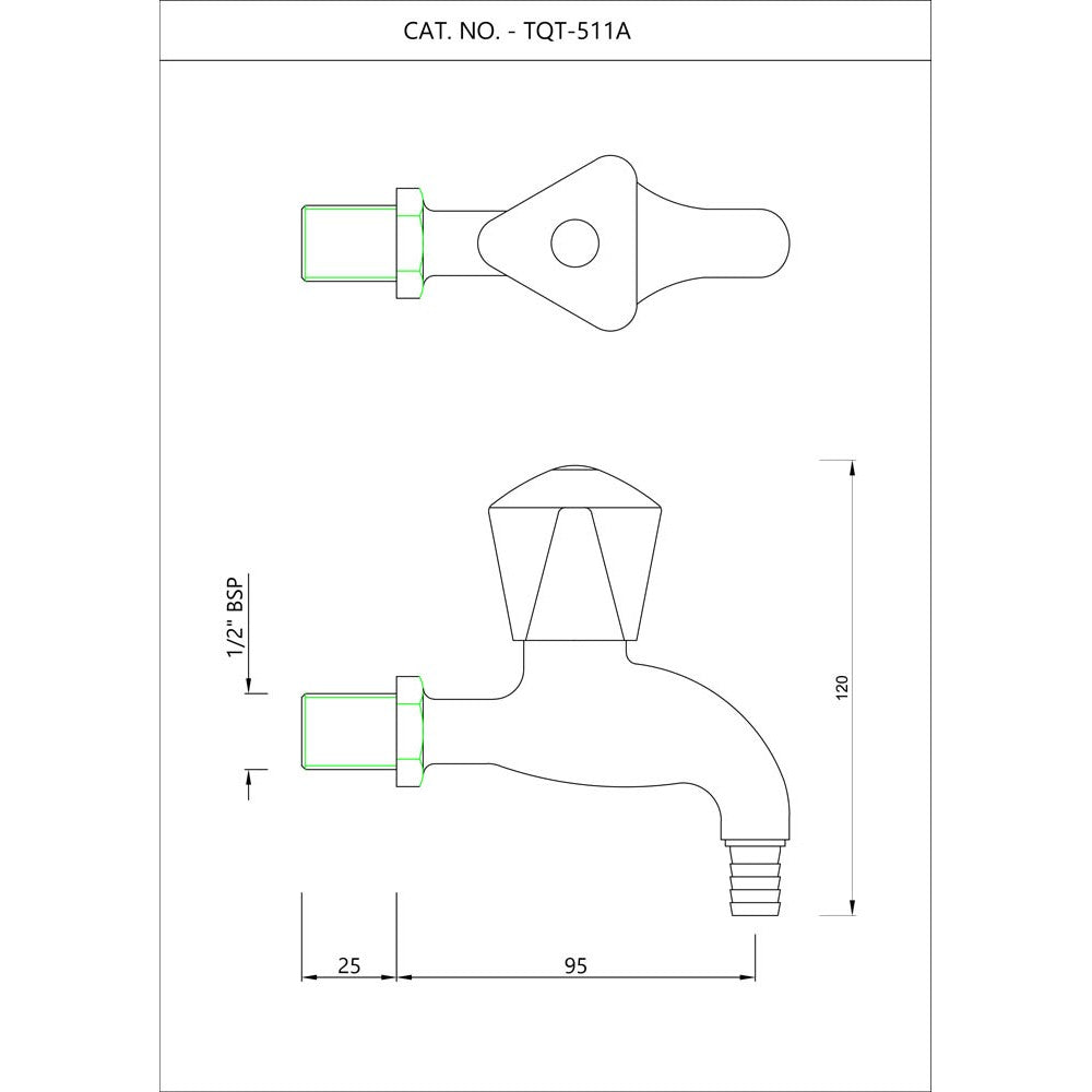 BIB COCK W/NOZZLE W/O FLANGE - ESSCO FAUCET -  ( CHROME - TROPICAL - 0x15 mm - 0inchX0.5inch )
