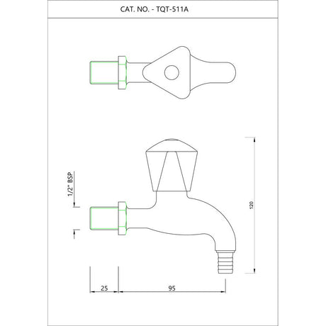 BIB COCK W/NOZZLE W/O FLANGE - ESSCO FAUCET -  ( CHROME - TROPICAL - 0x15 mm - 0inchX0.5inch )