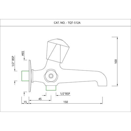 TWO WAY LONG BODY BIB COCK WITH BUTTON AND WALL FLANGE - ESSCO FAUCET -  ( CHROME - TROPICAL - 0x0 mm - 0inchx0inch )