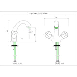 CENTRE HOLE B/MXR U SHAPED ROUND W/PIPES - ESSCO FAUCET -  ( CHROME - TROPICAL - 0x15 mm - 0inchX0.5inch )