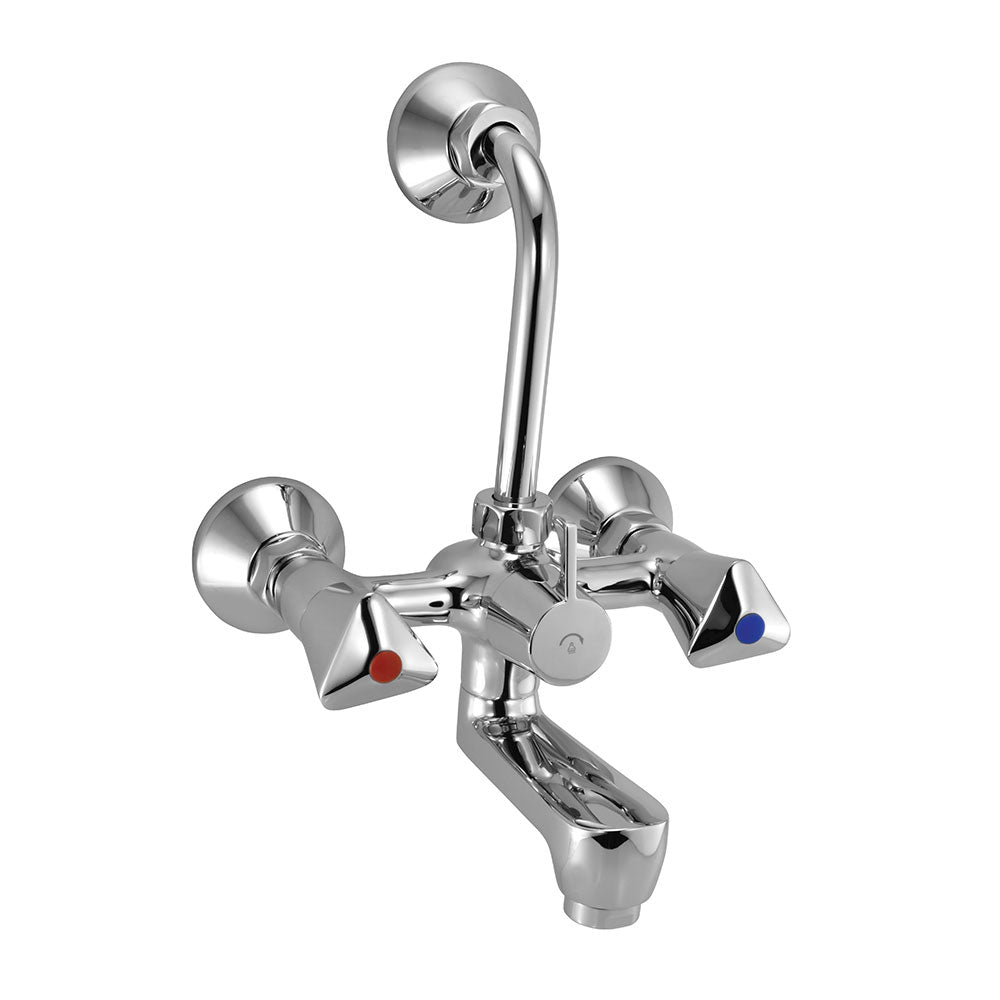 WALL MIXER WITH BEND - ESSCO FAUCET -  ( CHROME - TROPICAL - 0x15 mm - 0inchX0.5inch )