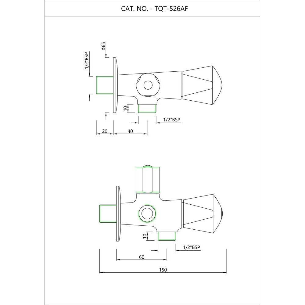 2 WAY ANGLE VALVE WITH WALL FLANGE - ESSCO FAUCET -  ( CHROME - TROPICAL - 0x0 mm - 0inchx0inch )