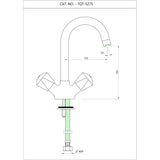 MONA SINK MIXER W/SWINGING PIPE SPOUT - ESSCO FAUCET -  ( CHROME - TROPICAL - 0x15 mm - 0inchX0.5inch )