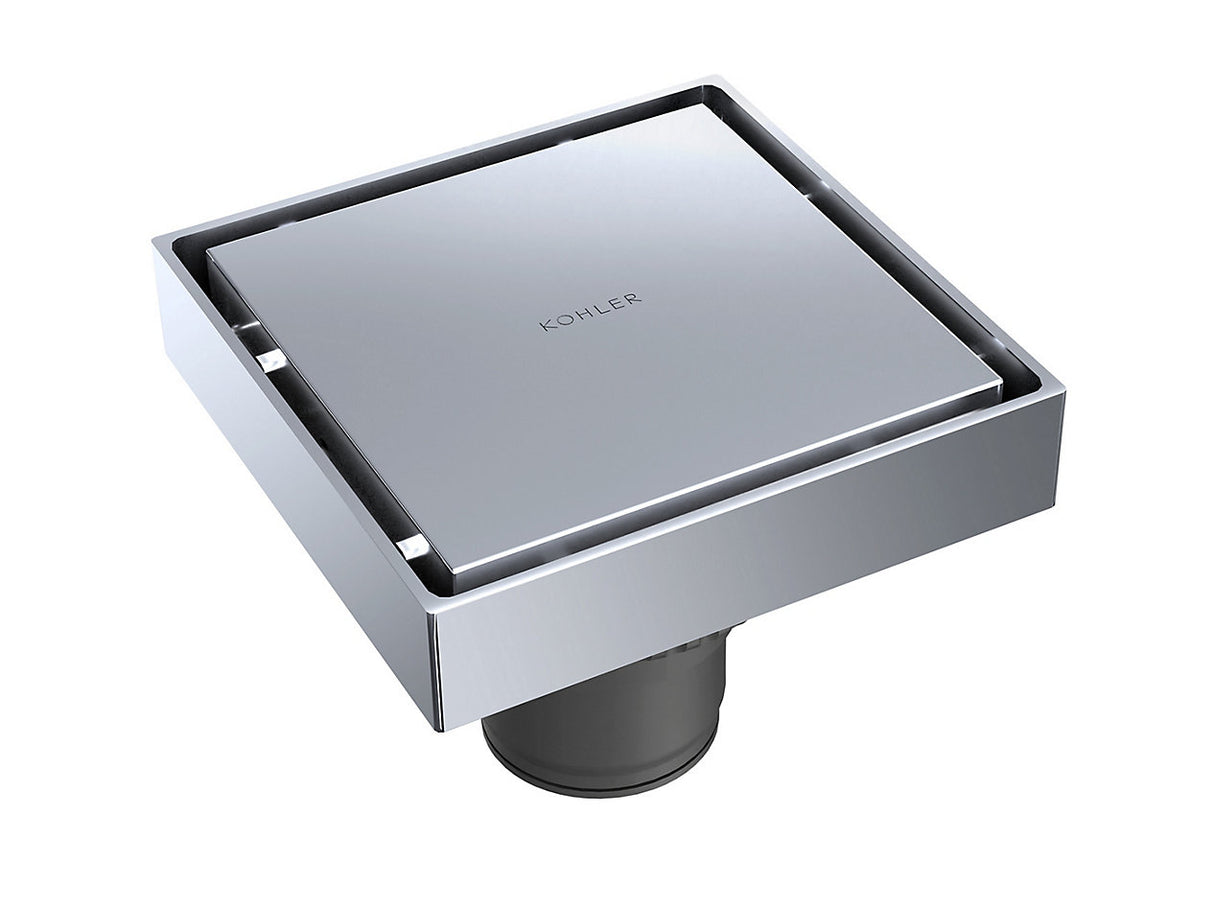 HIDDEN SQUARE FLOOR DRAIN - KOHLER PREMIUM -  ( POLISHED CHROME - PREMIUM - 100x100 mm - 4inchX4inch )
