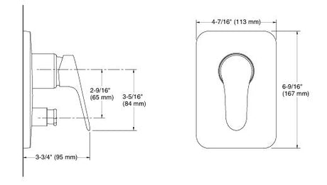 ACCLIV RECESSED BATH & SHOWER TRIM - KOHLER POPULAR -  ( POLISHED CHROME - POPULAR - 0x40 mm - 0inchX1.6inch )
