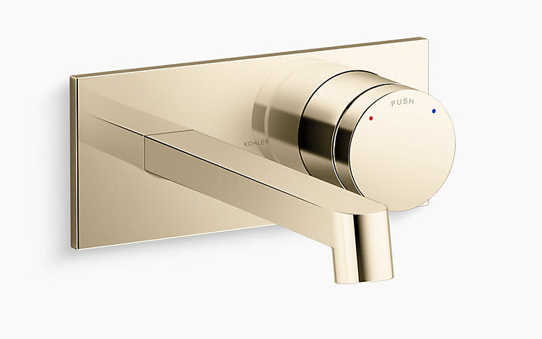COMPONENTS WALL-MOUNT BATHROOM SINK FAUCET WITH ROW SPOUT AND OYL HANDLE, 16.0 LPM - KOHLER LUXURY - ( VIBRANT FRENCH GOLD - LUXURY - 0x0 mm - 0inchX0inch )